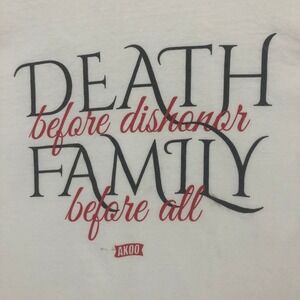 AKOO Brand Death Before Dishonor Family Graphic‎ T Shirt Men's Size XL